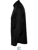 Men keprová košile s dlouhým rukávem deep black model 22499863 - NEOBLU Men keprová košile s dlouhým rukávem deep black model 22499863 - NEOBLU