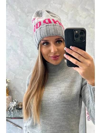 Dámská čepice London model 18752263 šedá - K-Fashion Dámská čepice London model 18752263 šedá - K-Fashion