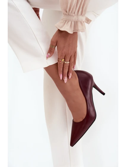 Dámské lodičky z eko kůže bordové model 21711396 - Boto Dámské lodičky z eko kůže bordové model 21711396 - Boto