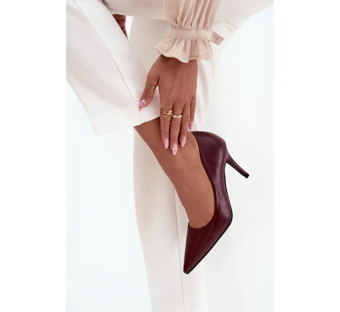 Dámské lodičky z eko kůže bordové model 21711396 - Boto Dámské lodičky z eko kůže bordové model 21711396 - Boto