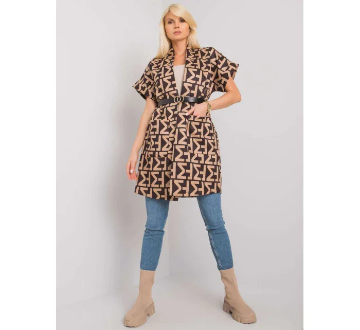 Dámsky kabát DHJ EN 6025B 1.21X čierny a béžový