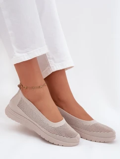 Dámske baleríny zo sieťoviny v športovom štýle Virella - béžové