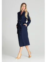 Dámsky kabát M698 tmavomodrý - Figl Dámsky kabát M698 tmavomodrý - Figl