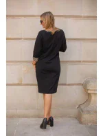 Denné šaty M416 - čierno-hnedé - La Aurora