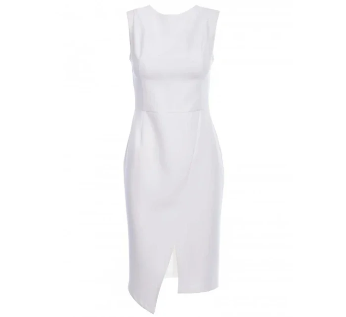 Plášťové šaty bez rukávov S105 ecru - Stylove