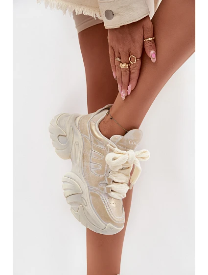 Kožené dámské tenisky model 21951734 zlaté GOE - B2B Professional Sports Kožené dámské tenisky model 21951734 zlaté GOE - B2B Professional Sports