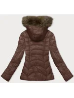 Dámska prechodná prešívaná bunda s kapucňou Glakate camel (LU-2202)