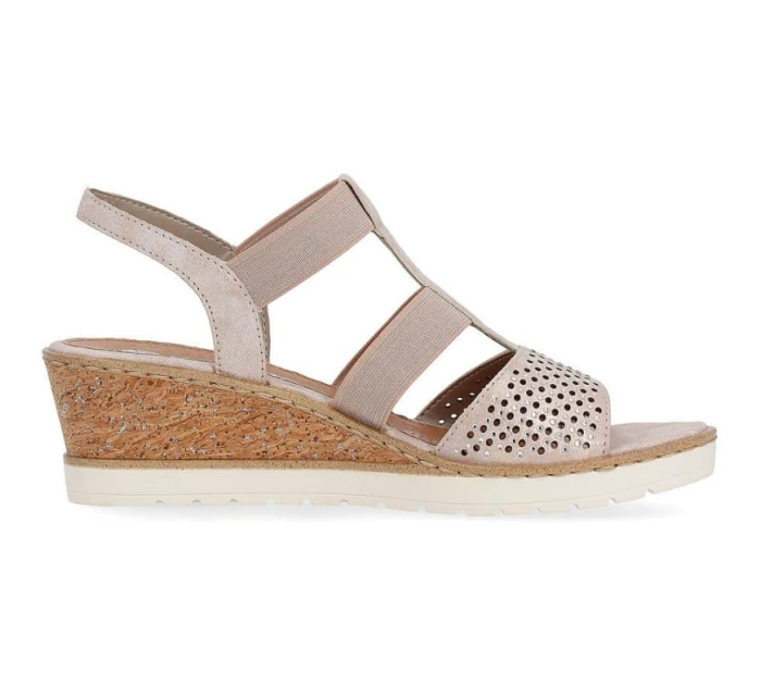 Pohodlné sandály na podpatku Remonte W model 19730112 rose gold - Rieker