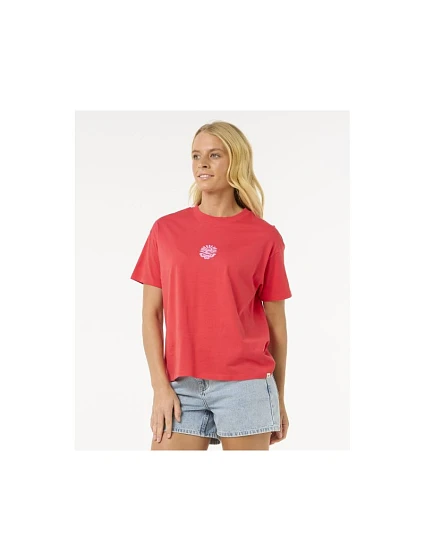 Tričko RIP CURL Icons Of Surf Relaxed Tee, červené Tričko RIP CURL Icons Of Surf Relaxed Tee, červené