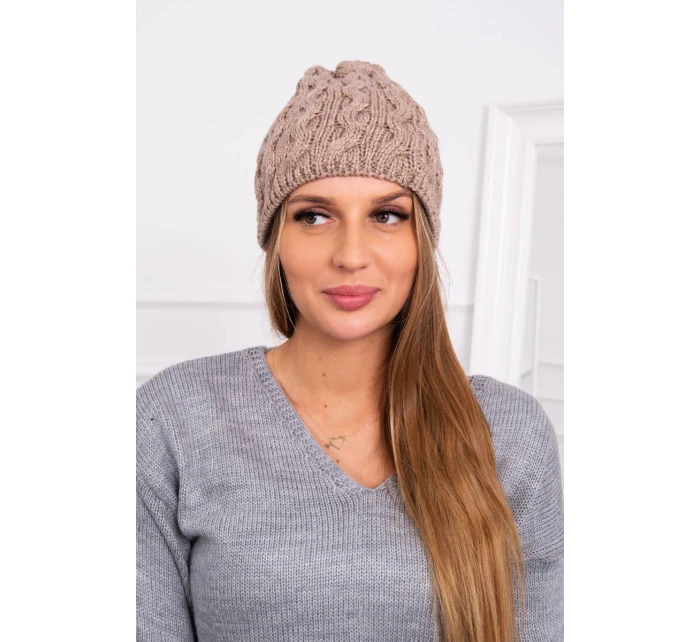 Fleecová čiapka Teresa K285 tmavo béžová
