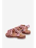 Dziecięce Sandały Z Paseczkami Różowe Isla Dziecięce Sandały Z Paseczkami Różowe Isla