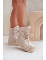 Śniegowce Na Platformie Na Zamek Big Star OO274885 Beżowe Śniegowce Na Platformie Na Zamek Big Star OO274885 Beżowe