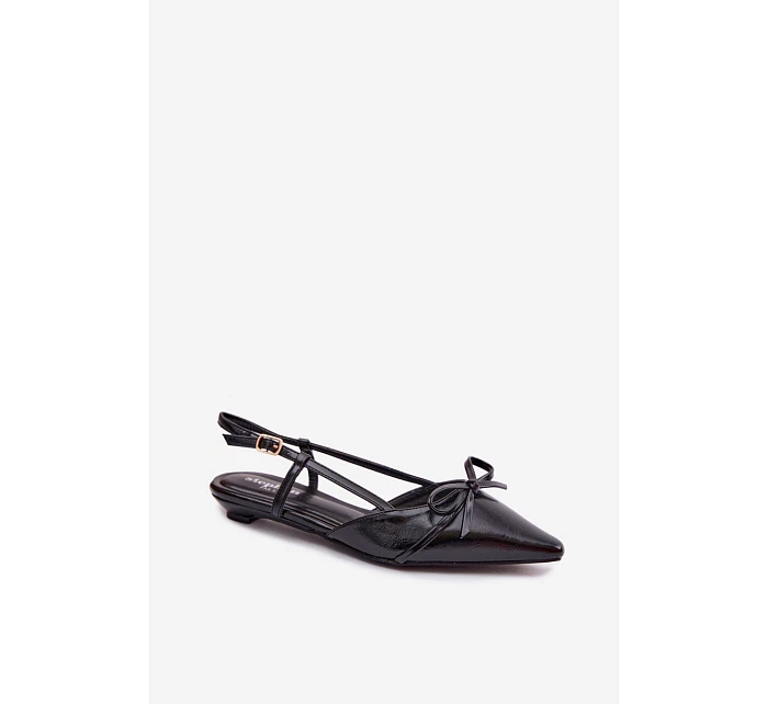 Dámské sandály z imitace kůže na nízkém podpatku Černé Jelmera