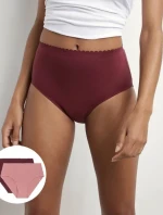 Dámske boxerky 2ks DIM BODY TOUCH HIGHWAIST BRIEF - DIM - fialové