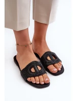 Dámské sandály na ploché podrážce černé model 21662051 - EVENTO