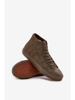 Pánské Zateplené Tenisky Z Eko Kůže Big Star model 21706226 HIPOLY SYSTEM Khaki - Big Star Shoes Pánské Zateplené Tenisky Z Eko Kůže Big Star model 21706226 HIPOLY SYSTEM Khaki - Big Star Shoes