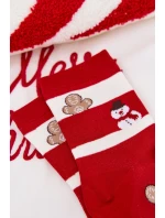 Dámské vánoční ponožky s pruhy červenobílé