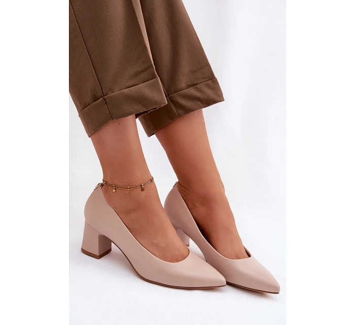 Lodičky na podpatku Sergio Leone PB413 Krémová Růžová