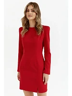 M755 Šaty s modelovaným prešívaním - červené