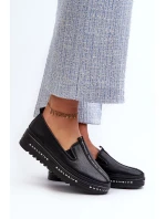 Dámske kožené topánky na platforme S.Barski Black Dámske kožené topánky na platforme S.Barski Black