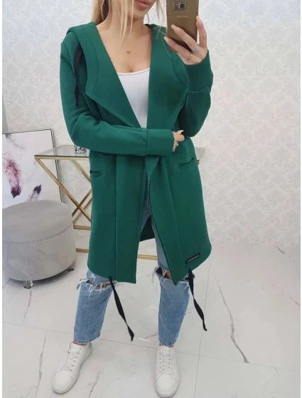 Zateplená bunda s kapucí model 20993383 tmavě zelená - Kesi Zateplená bunda s kapucí model 20993383 tmavě zelená - Kesi