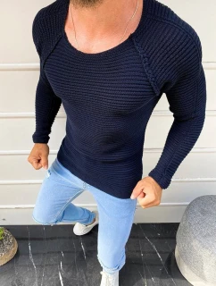 Pánsky tmavomodrý pulóver WX1579