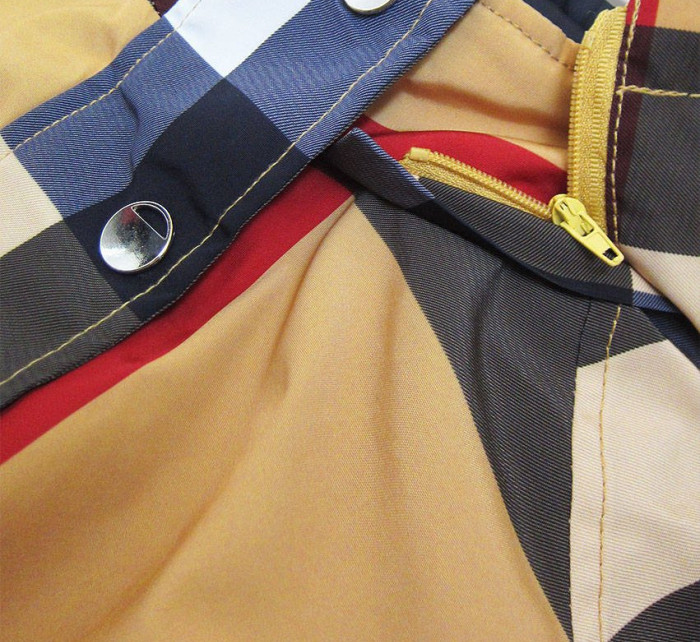 Modro-žltá dámska obojstranná bunda (W655BIG)