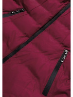 Dámska zimná bunda vo vínovej bordovej farbe s kožušinovým stojačikom (5M769-06)
