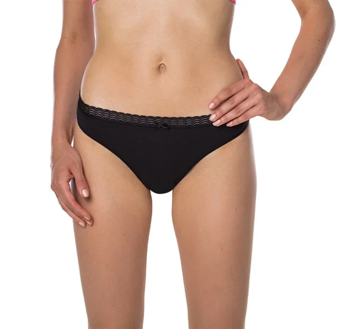 Dámske nohavičky s čipkou FANCY COTTON Minislip - Bellinda - čierna