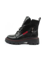 boty dámské dámské zateplené kožené černé červené dámské boty model 21406155 - Lee Cooper