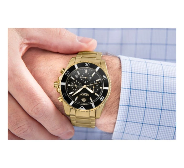 Pánské hodinky Chronograph Sapphire Gold Black model 21807545 - Giewont Pánské hodinky Chronograph Sapphire Gold Black model 21807545 - Giewont