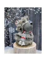 ZARIADENÝ RENNIFER S OSVETLENÝM TORCHOM Sivý 20x35x47CM detské