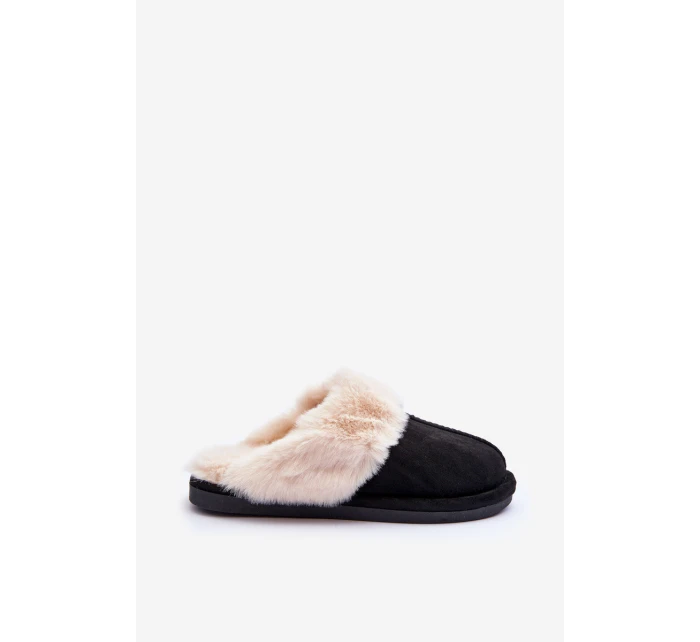 Dámské Pantofle s Kožíškem Černé model 21631507 - Boto