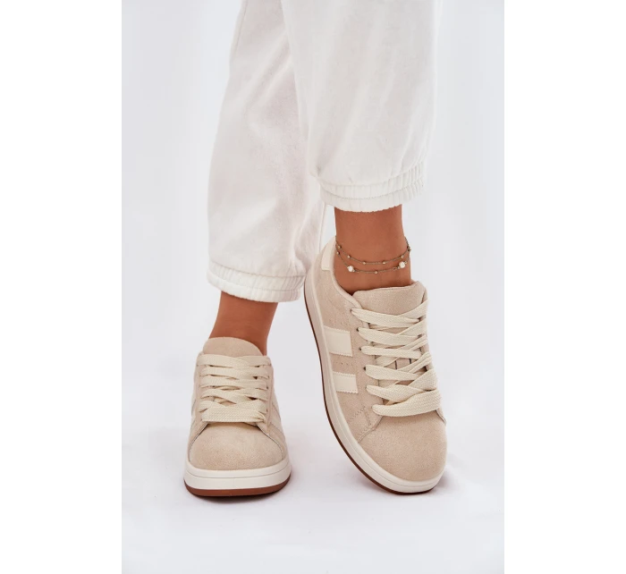 Dámské Tenisky Z Eko Semiše Béžové model 21696842 - EVENTO Dámské Tenisky Z Eko Semiše Béžové model 21696842 - EVENTO