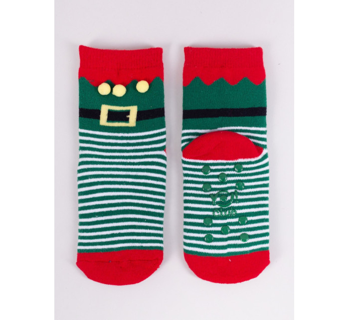 Yoclub Detské vianočné froté ponožky 3Pack SKF-X001U-AA0D-0001 Viacfarebné