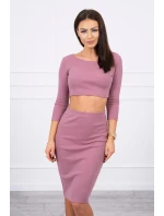 Súprava blúzky a sukne tmavo ružová Súprava blúzky a sukne tmavo ružová