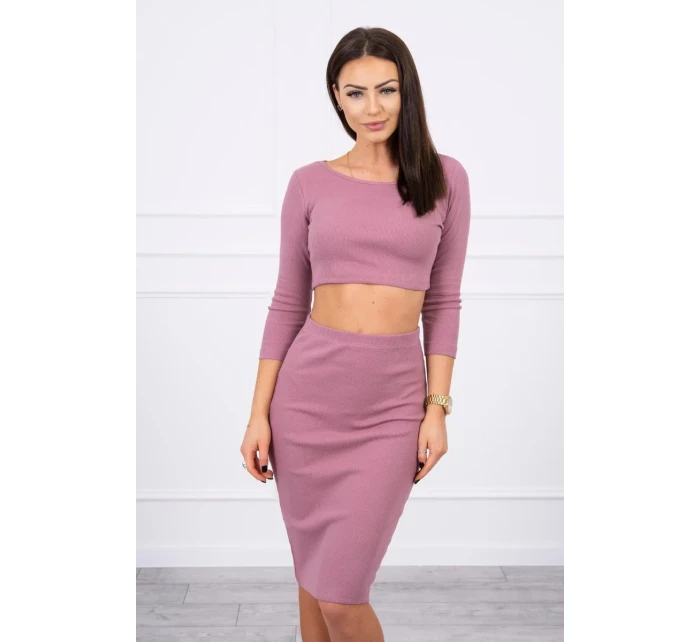 Súprava blúzky a sukne tmavo ružová Súprava blúzky a sukne tmavo ružová
