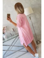 Šaty s potiskem a rozšířeným spodním dílem světle růžové Šaty s potiskem a rozšířeným spodním dílem světle růžové