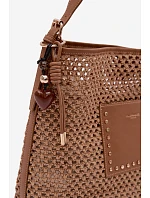 Kabelka s Pletením a Světle hnědá model 22111686 - Flora&Co