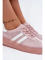Dámske kožené semišové tenisky na platforme Pink Artelle