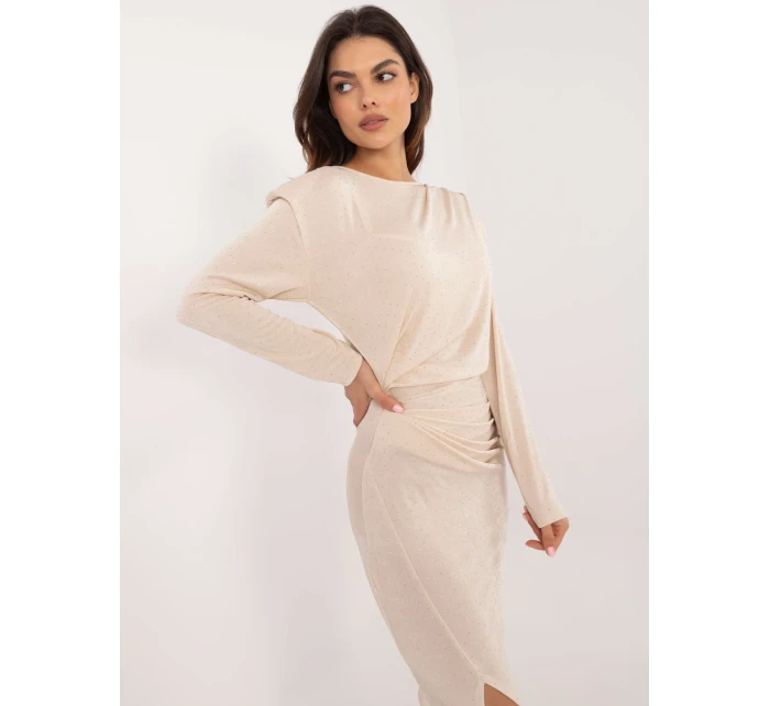 Šaty DHJ SK 18206.67 svetlo béžové