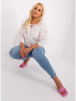 Bluzka LK BZ  biało różowy model 18837792 - FPrice