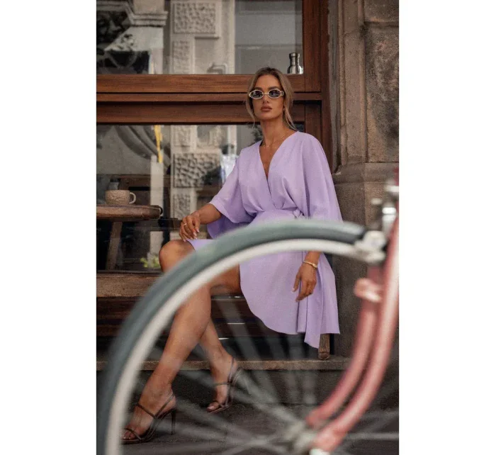 model 19660850 Rozšířené mini šaty fialové - Moe