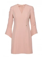 model 21296023 Šaty s širokými manžetami béžové - Moe model 21296023 Šaty s širokými manžetami béžové - Moe