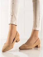 Klasické dámske lodičky hnedé na širokom podpätku Klasické dámske lodičky hnedé na širokom podpätku