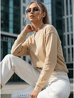 SWAN dámska bavlnená mikina béžová FashionStreet BY1291 SWAN dámska bavlnená mikina béžová FashionStreet BY1291