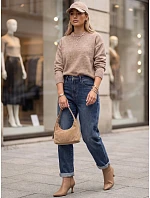 Dámske džínsy Mom Fit s vysokým pásom, modré, FashionStreet UY3113 Dámske džínsy Mom Fit s vysokým pásom, modré, FashionStreet UY3113