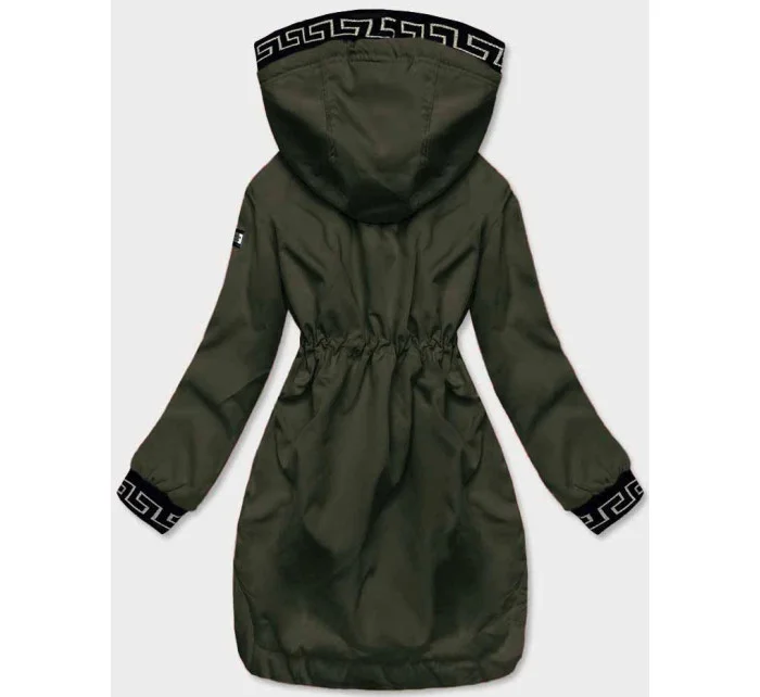 Tenká dámská bunda v khaki barvě s ozdobnou lemovkou model 19422331 - S'WEST