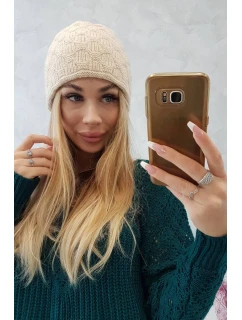 Čepice světle béžová model 18750043 - K-Fashion