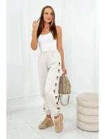 Bavlnené nohavice Amour béžová melanž